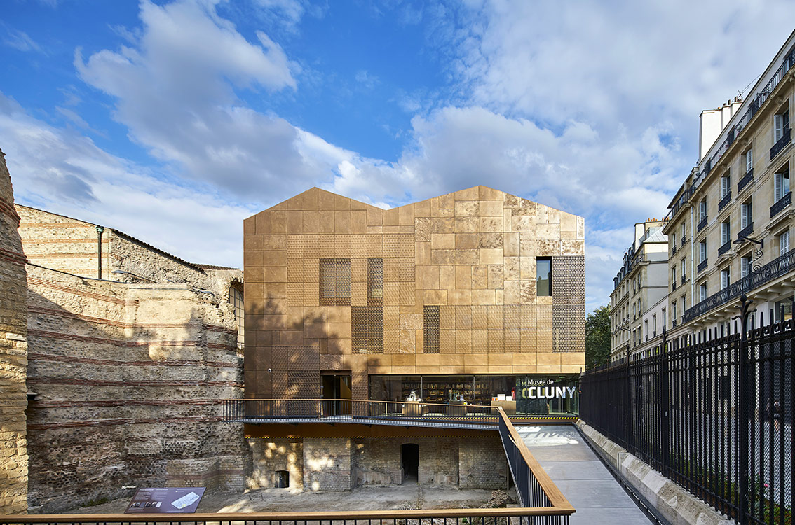 Façade ouest. Bernard Desmoulin, architecte. Paris, musée de Cluny - musée national du Moyen Âge
